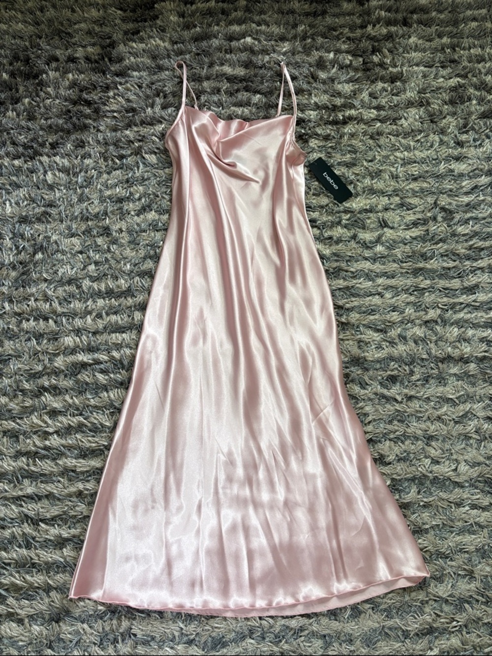 NWT! bebe Satin Slip Dress in Light Pink Size XS